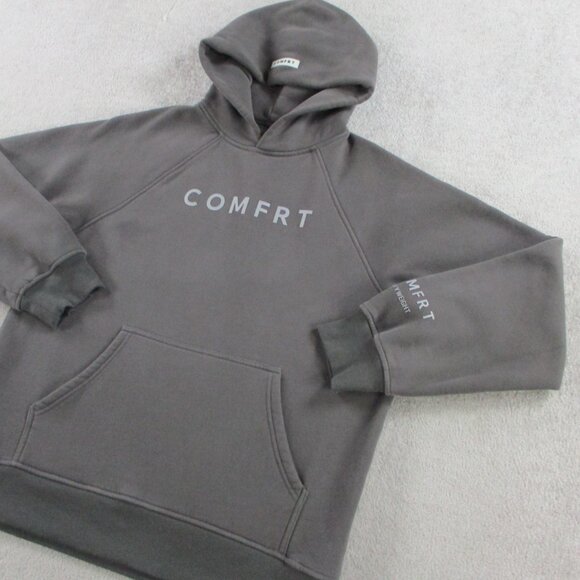 COMFRT Hoodie Adult Large Gray Oversized Baggy Relaxed Heavyweight Sweatshirt - Picture 2 of 9